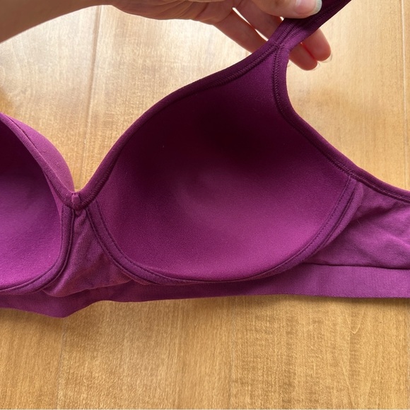 Beauty By Bali Women's Foam Wirefree Bra Size 38B - Plum Purple Polka Dot - Picture 12 of 16